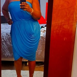 Fashion to Figure 1x turquoise strapless dress